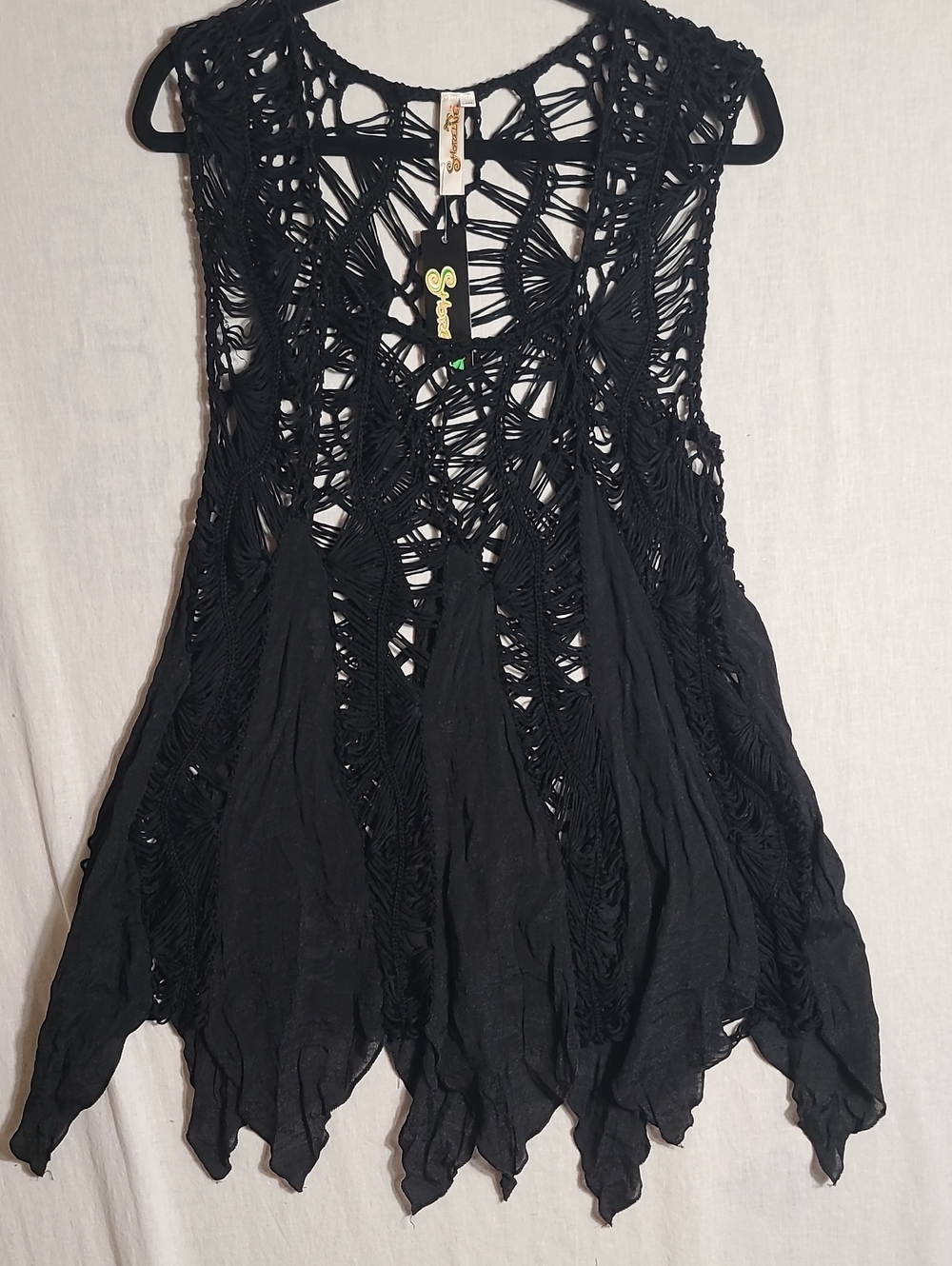 Shoreline NWT Black Crochet Cover-Up Tank - Women Swim Size L/XL
